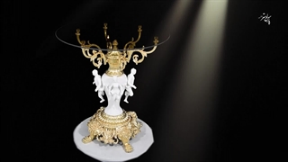 میز عسلی برنزی سلطنتی با پایه مجسمه‌ای 960130