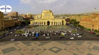 نمای هوایی از میدان جمهوری ایروان ارمنستان