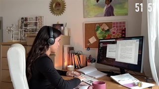 درس خوندن با من | صدای بارون و کیبورد + تایمر | study with me 1h