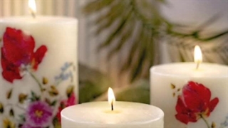 شمع‌های استوانه‌ای با طرح‌های ترنسفر سفارشی