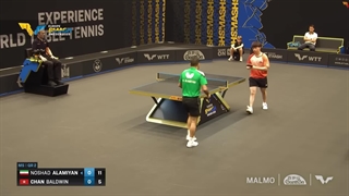 مسابقه پینگ پنگ نوشاد عالمیان در مقابل چان بالدوین | EuropeSmash 2025