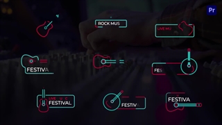 دانلود پروژه آماده پریمیر نمایش عناوین روی گیتار الکتریکی Guitar Music Titles