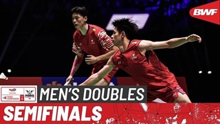 مسابقه بدمینتون نیمه نهایی دو نفره مردان قهرمانی جهان - Chen/Liu از چین درمقابل Rankireddy/Shetty از هند