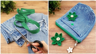 شلوار جین قدیمی رو به یه کیف دستی شیک سه جیب زیپ‌دار تبدیل کنید!