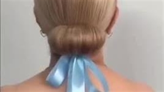 مدل موی سریع و زیبا مناسب مهمانی با روبان