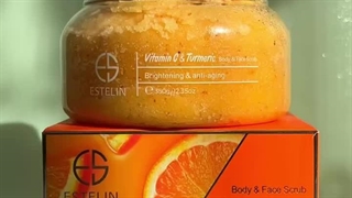 اسکراب ویتامین سی و زردچوبه صورت و بدن استلین 350گرم ESTELIN  Vitamin C & Turmeric Body & Face Scrub