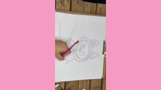 آموزش کشیدن نقاشی لبوبوی صورتی در فرنوآرت