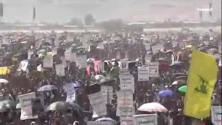 راهپیمایی مردم صعده یمن در حمایت از غزه و کاروان جهانی صمود - مقاومت و پایداری