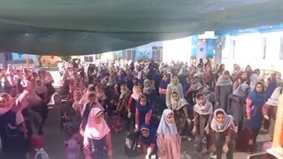 ورزش صبحگاهی دانش آموزان با خاله فرشته مهربون «دبستان دخترانه دولتی بعثت»