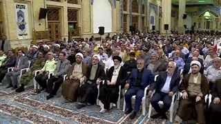 مراسم سالگرد شهید شهید سید حسن نصرالله در قزوین با حضور آیت الله سید احمد خاتمی