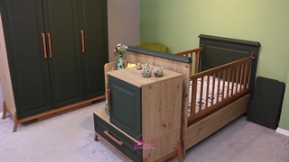 سرویس خواب پارلا نوزاد | تخت و میز تعویض با طراحی مدرن