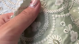 پارچه تافته سوزن دوزی سبز دریایی