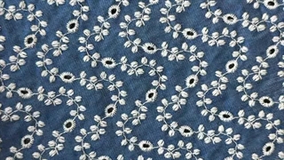 پارچه جین خامه دوزی گلریز