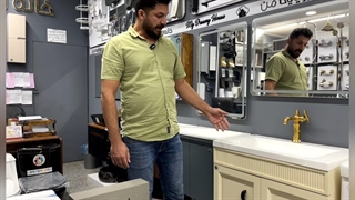 روشویی کابینتی کرم رنگ مدل مکسو