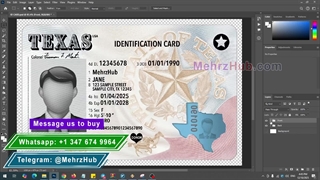 Texas ID Card 2025 PSD Template New