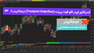 اندیکاتور اوردر فلو فوت پرینت ( Footprint Orderflow) نینجاتریدر 8  #4 شبکه جلسات معاملاتی - تریدینگ فایندر