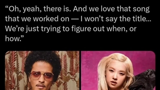 برونو مارس در مصاحبه خودش با بیلبورد، ضبط ترک‌های بیشتر با رزی رو تایید کرد"اوه آره ادامه کپشن