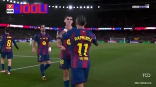 گل دوم بارسا به اوساسونا (رافینیا)