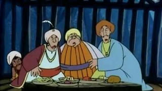 کارتون شب های عربی:ماجراهای سندباد ۱۹۷۵/۱۹۷۶-جشن اجباری و کرکس های گرسنه وحشی/غذای لذیذ در قفس-قسمت هفتم