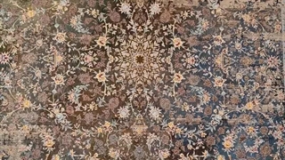 فرش 1200 شانه ضخیم تراکم 3600 کد E134023 وینتیج مشکی فرش متحد آسیا - اقساط تا سال 1410