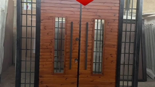 طراحی درب لابی ترموود چهارلنگه به سلیقه مشتری