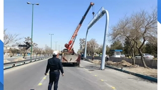 نصب پایه تابلو دروازه ای/ساخت انواع پایه های تابلو دروازه ای جاده ای آذین سازه