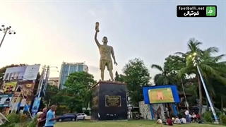 جمع آوری مجسمه 21 متری لیونل مسی در هند به دلیل احتمال سقوط